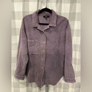 Lulu's Lavender Corduroy Button-Down Shirt 100% cotton